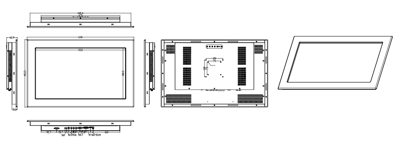 24 -дюймовый панель ПК 24" Panel PC