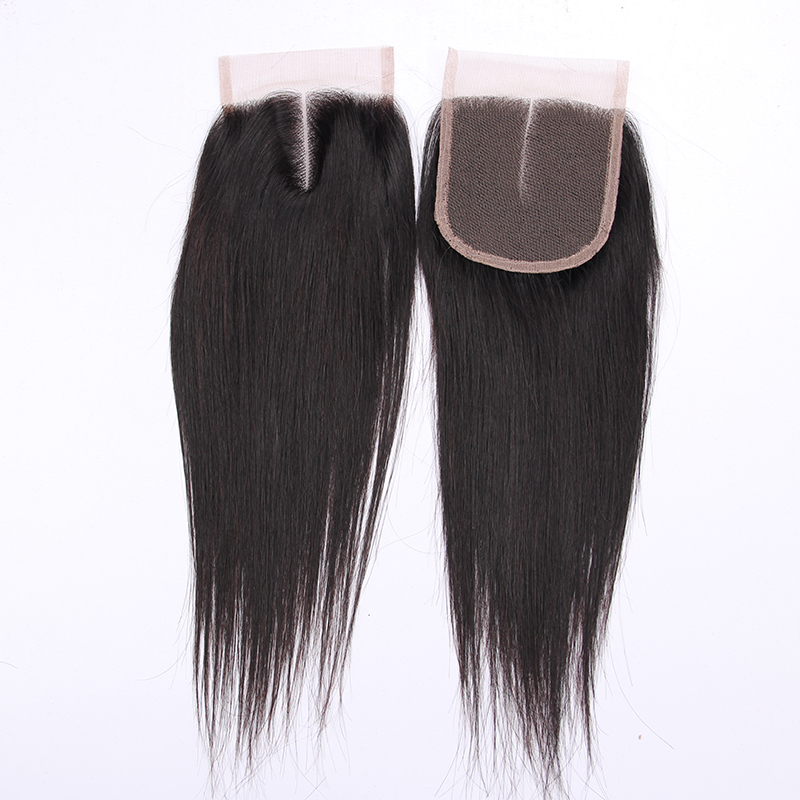Wholesale 100% Human Hair Unprocessed Virgin Natural Brazilian Remy Hair 4x4 Lace Closure Straight