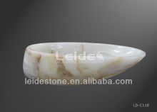 White onyx vessel sink boat shape basin