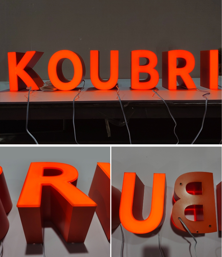 Outdoor Custom Acrylic Face 3D Electric Signboard Led Luminous Words Characters Frontlit Lettre Lumineuse Sign