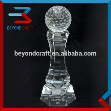 Personalized Crystal Trophies with Golf Ball