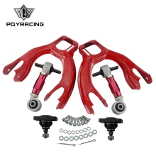 FOR HONDA CIVIC 92-95/INTEGRA CAMBER KIT - Front Upper Control Arm Tube + Adjustable Rear Camber Arms RED
