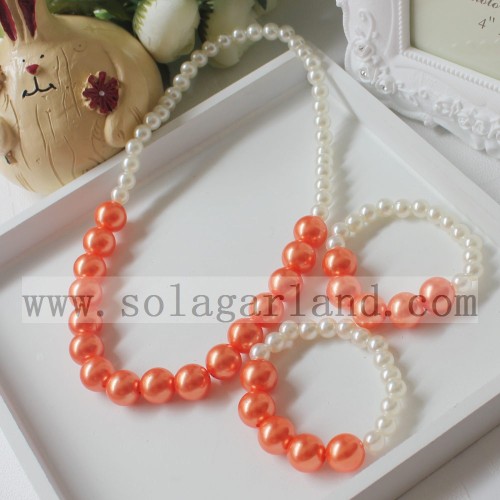 Collier de perles rondes en perles d&#39;imitation pour bébé fille enfant en bas âge