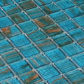 Lekeli mavi ayna cam mozaik döşeme havuzu fayans
