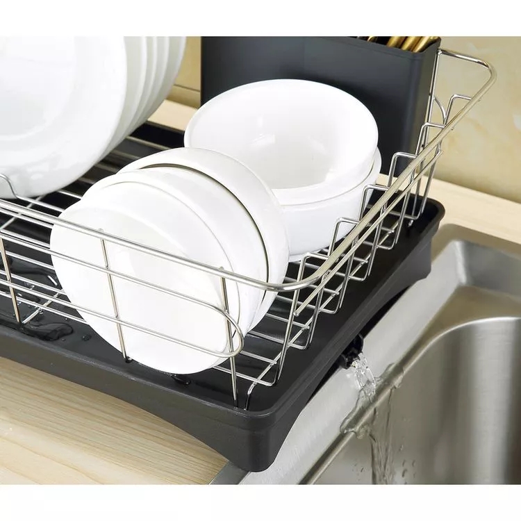 Hot Jual Stainless Steel Coating Kitchen Over Dish Dish Drying Rack
