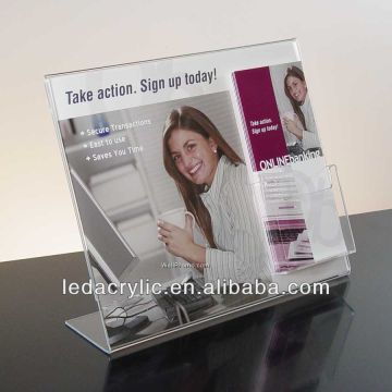 Wholesale - Clear Acrylic Slant-back Sign Holder W/ Brochure Pocket