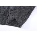 Men's Knitted Stand Collar Textured Buttoned Pocket Cardigan