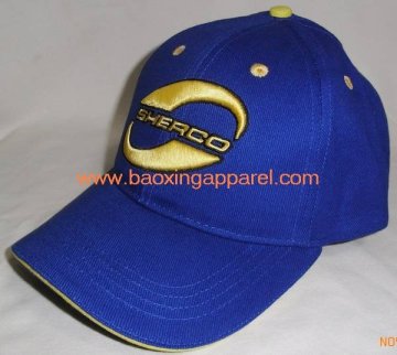 cotton sandwich billed basebll cap with embossed buckle