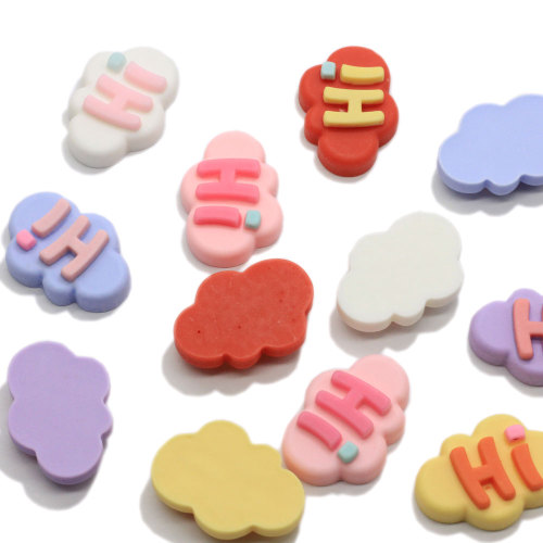 Candy Resin Hi Bye Letter Printing Clouds Flat Back Craft Charms Making Diy Decoration Dzieci Biżuteria Bransoletka Ozdoby