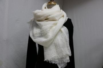 60S Mercerized Wool Yarn Hand Printed Shawls, 70*180