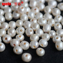 8-9mm Round Big Holes Drilled Freshwater Pearls Strands for Sale