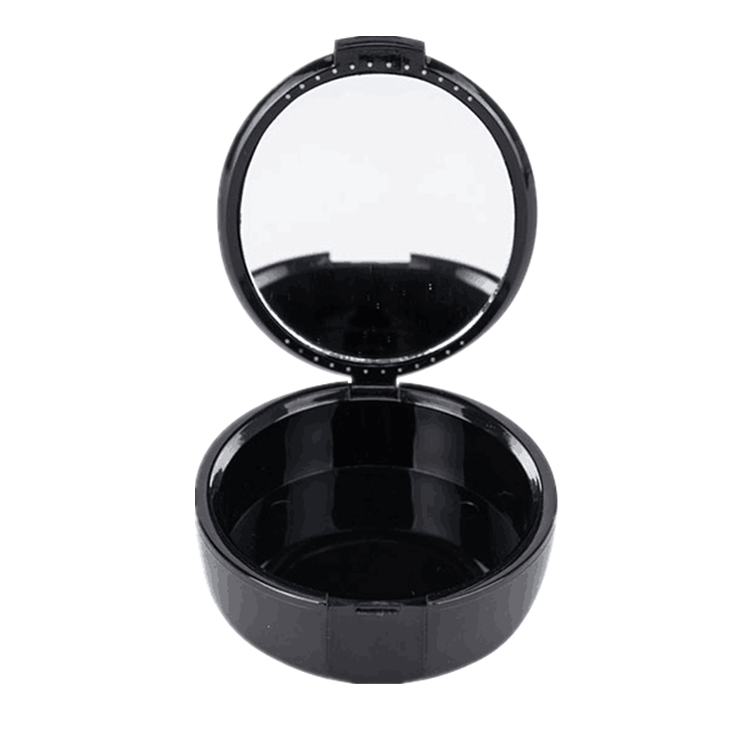 Square /Round Shape Wholesale Plastic White Ventilation Holes Orthodontic Dental Retainer Box Case With Mirror