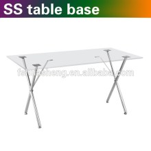 Modern stainless steel table base for glass
