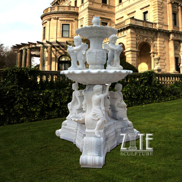 Western Style outdoor marble angel water fountain features