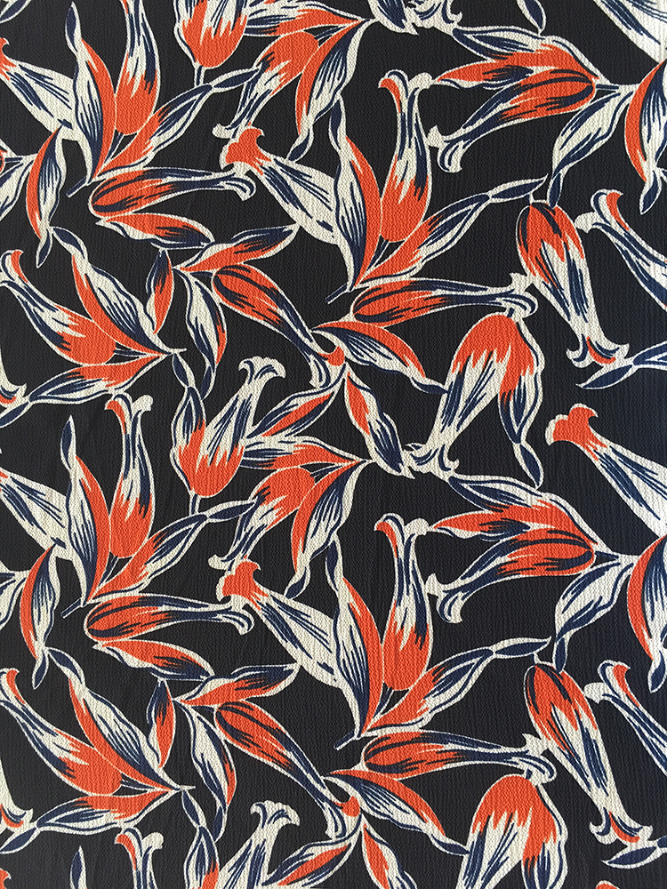 Tropical Design Polyester Bubble Crepe Printing Fabric