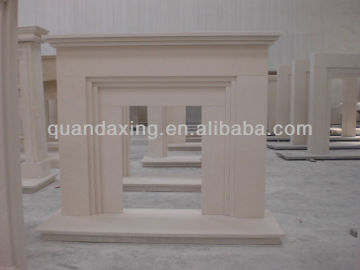 Galala Beige Marble Fire Place Surround,Fireplace Mantle