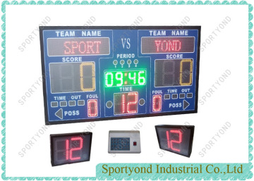 LED Shot clocks and electronic scoreboard for basketball scoring boards