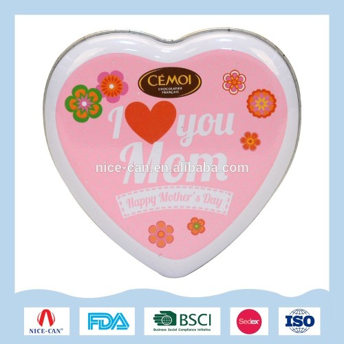 Sweet heart shaped gift tin box for wedding candy