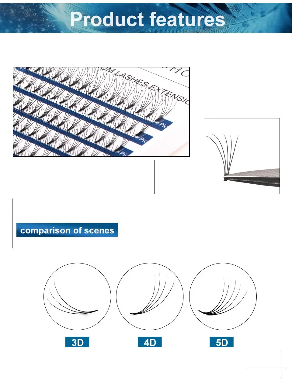 Russian Volume Lashes, Individual Extension Packs, Flower, Cilia Cluster, Short Stem Beams, Pre-Made, Fans, 3D, 4D, 5D Lashes