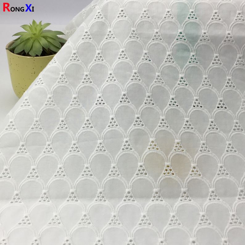 RXF0610 New Design bedsheet 100% Cotton Lace Fabric Embroidery