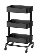 Metal three shelves Rolling Cart