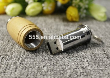 Multifunctional custom wooden bottle shape usb flash drive