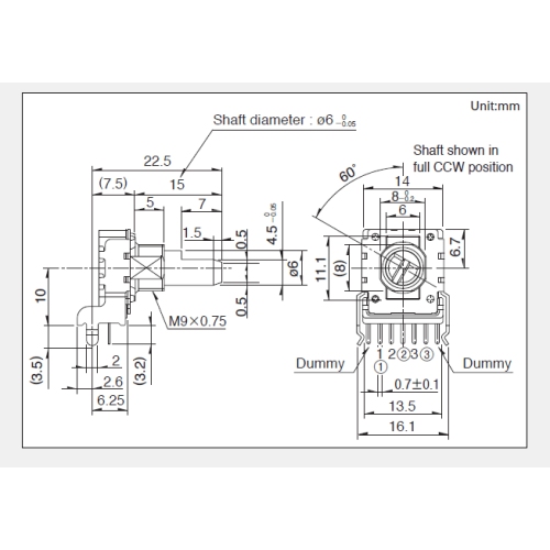 RK14K-serie Roterende potentiometer