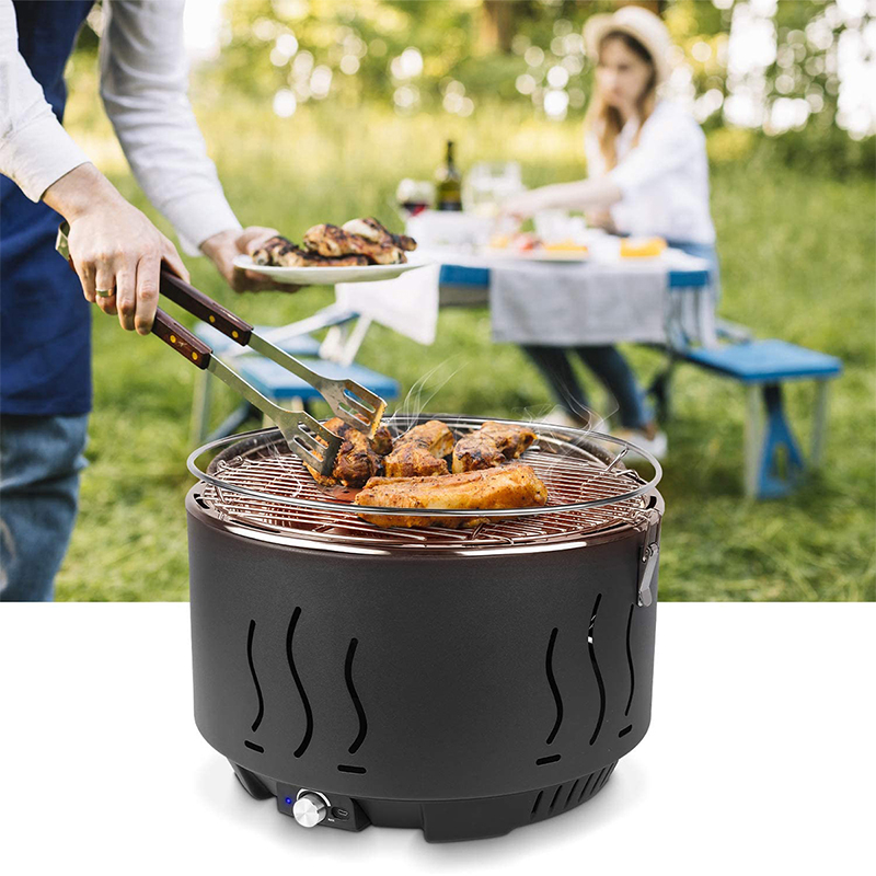 Nový design kulatého stolního uhlí na uhlí s BBQ ve stylu lotosu ventilátoru