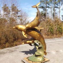 Professional Cast Bronze Foundry bronze dolphin pool statues