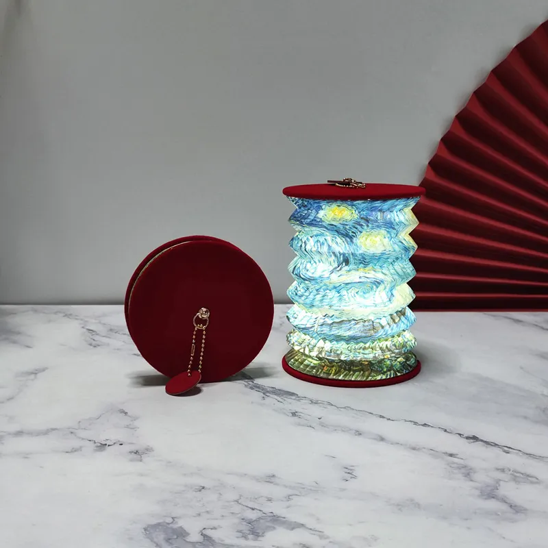 Elegant Portable Paper Lantern Night Light for Cozy Spaces