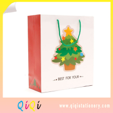 christmas drawing string gift hessian bag&cheap paper shopping bags