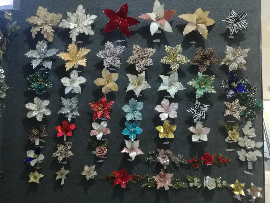 Wholesale Artificial Flower for Christmas Decoration Xmas Ornament