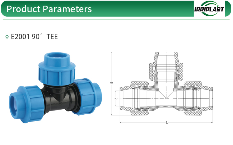 PP Compression Fittings PN16 DN20-110 Hot Sale Hdpe Irrigation Custom All Size TEE Push Equal Tee Water DIN Round ISO9001 CE OEM