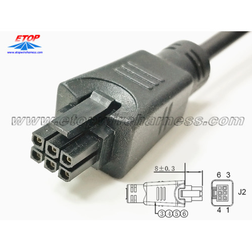 ขั้วต่อแบบ 6pin แบบ micro-fit ขนาด 3.0 มม