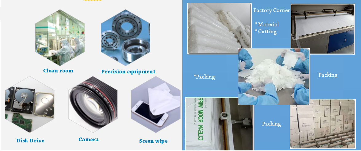 100% Cleanroom Polyester Cleaning Wiper glass wiper Manufacturer and Supplier