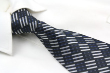 100% Woven Polyester Square and Dots Design Tie