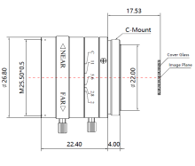 16mm Machine Vision Lens - CS C Mount 5MP 1/1.8''
