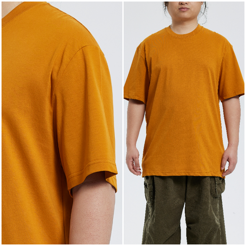 Orange Drop Shoulder Short Sleeved T Shirt