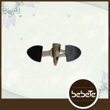 ladies fancy natural horn black leather toggle buttons