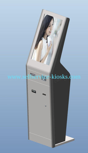Dust-proof Multimedia Card Dispenser Kiosk With 32 Inches Touch Screen, Cash Acceptor