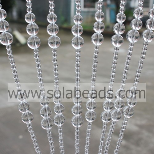 Décoration de Noël 6 MM et 10 MM et 12 MM et 14 MM et 16 MM fil cristal acrylique perles garniture de guirlande