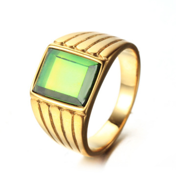 Colorful gemstone women signet wedding ring