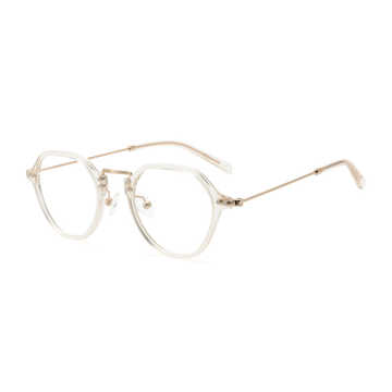 OEM Frame Multiply Shapes Acetate Material Clear Metal Temple Optical