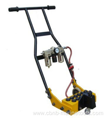 Reciprocating piston pneumatic deck scaler