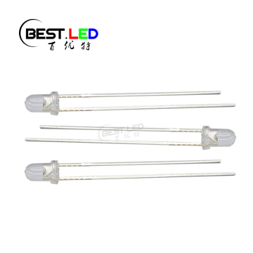 3mm White LED Diode Lights Clear Flat Transparent