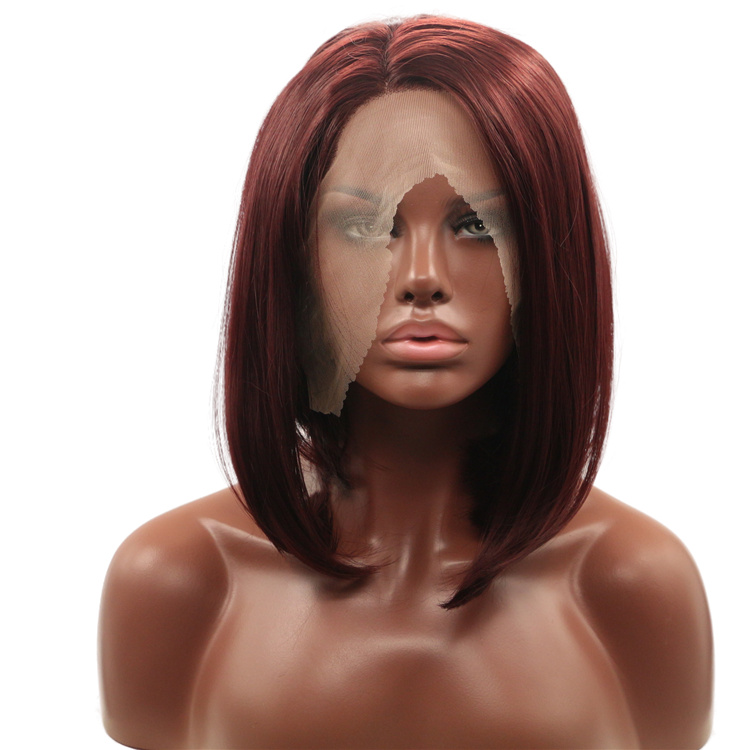 Wholseale Short Frontal Bob HD Wigs for Black Women Front Lace Hair Wigs Synthetic