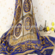 india return printed square scarf , head scarf 100% polyester