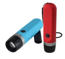 1 LED rechargeable emergency zoom torch with dynamo crank