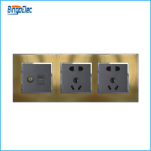 multi function tv tel internet and double 5 pin smart plug socket