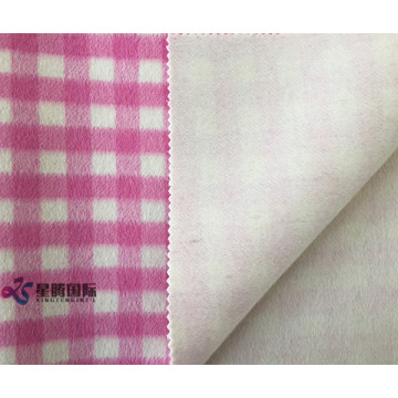 Small Pink White Plaid 100% Wool Fabric